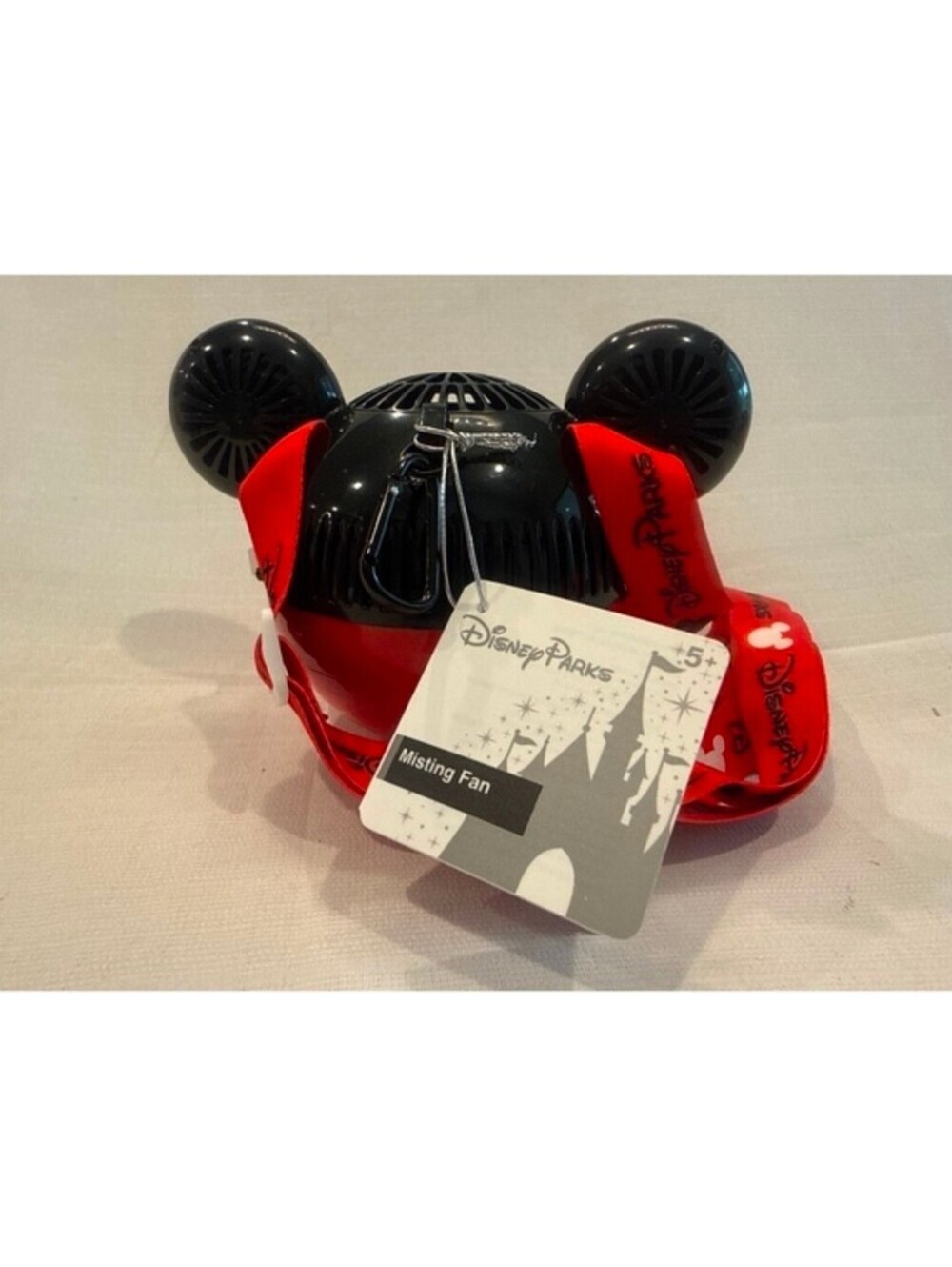 Disney Parks Mickey Mouse Misting Fan" with a lanyard/strap